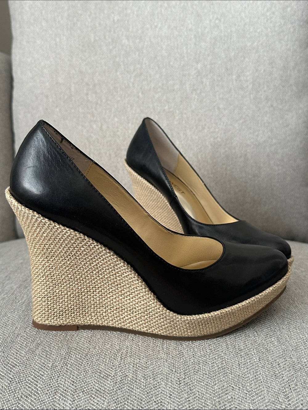 Nine West Black Wedge Heels